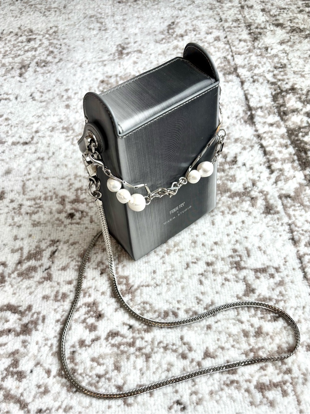 FOUR TRY x WARM STUDIOS Silver Reflective Crossbody Shoulder Mini Bag